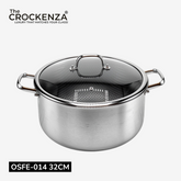 OSFE Honeycomb Stainless Steel Triply Casserole with Glass Lid – Premium Cooking Pot