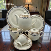 Royal Mosaic 24-Piece Imported Super Bone Tea Set – 6 Person Serving