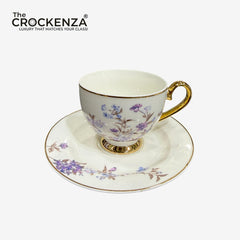 Johnson Bros Inspired 12-Piece Floral Cups & Saucers Set – Elegant Imported Cup & Saucers Set for Home & Gifting