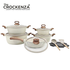 DONNOR 15-Piece Non-Stick Cookware Set | Premium Aluminum Pots & Pans with Glass Lids | Induction & Gas Compatible