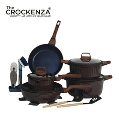 DONNOR AURA 20-Piece Granite Coated Never-Stick Cookware Set – Premium Pots, Pans & Kitchen Essentials