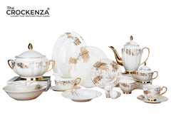 Imported Johnson Bros Inspired Luxury Gold-Leaf Complete Dining Set — 65 & 89 Pcs Serving