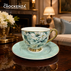 Johnson Bros Inspired 12-Piece Floral Cups & Saucers Set –Elegant for Home, Guests & Gifting