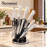 Cut Like a Pro: Bass 8-Piece Elite Stainless Steel Knife Set with 360° Rotating Carousel