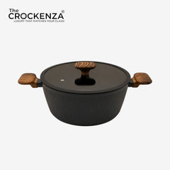 Baroly Premium Non-Stick Casserole with Glass Lid (24cm, 26cm & 28cm) – Induction Compatible Granite Cookware