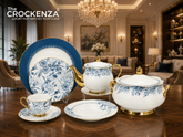 Johnson Bros Inspired Royal Floral Bone China Luxury Dinner Set | 65 & 89 Piece Gold-Gilded Collection