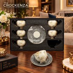 Johnson Bros Inspired 12-Piece Floral Cups & Saucers Set –Elegant for Home, Guests & Gifting