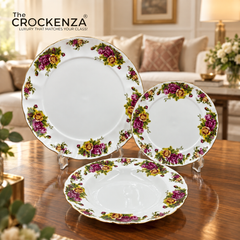 Royal Vintage Old Country Roses Plate Set – Inspired by Royal Albert 18 (Pcs)