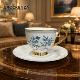 Johnson Bros Inspired 12-Piece Floral Cups & Saucers Set – Premium Floral Tea Set