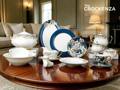 Johnson Bros Inspired Luxury Royal Dinner Set | Premium Bone China Gold-Gilded Tableware Collection | 65 & 89 Pcs Serving