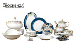 Johnson Bros Inspired Luxury Royal Dinner Set | Premium Bone China Gold-Gilded Tableware Collection | 65 & 89 Pcs Serving