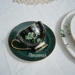 Johnson Bros Inspired Luxury Dinner Set | Vintage Botanical Bone China Tableware Set with Gold Trim