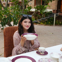 Johnson Bros Inspired Imperial Maroon & Floral Luxury Dinner Set – Imported Bone China