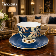 Johnson Bros Inspired 12-Piece Floral Cups & Saucers Set – Premium Floral Tea Set
