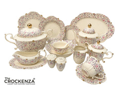 Imported Premium 75 Pcs Dinner Set for 8-persons Serving - Inspired by Royal Albert England