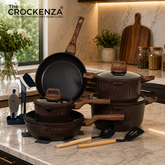 DONNOR AURA 20-Piece Granite Coated Never-Stick Cookware Set – Premium Pots, Pans & Kitchen Essentials