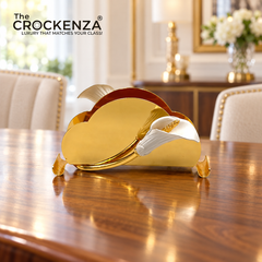 Luxury Gold Napkin Holder Stand with White Calla Lily Design