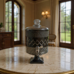 Luxury 4.5 Litre Beverage Dispenser with Lid & Tap – Elegant Drink Server for Juice, Water & Ramadan Serving (Smoke Grey)