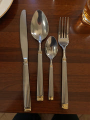 Royal Elegance 24 Pcs Imported Gold Cutlery Set - Serves 6 Persons (24Pcs)