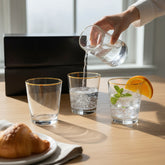 6-Piece Gold Rim Glass Tumbler Set – Timeless Whiskey & Cocktail Glasses