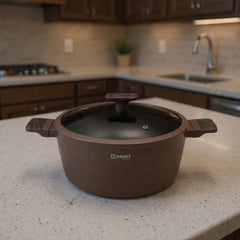 Baroly Premium Casserole Pot with Glass Lid | Non-Stick Die-Cast Cooking Pot