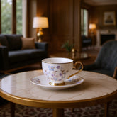 Johnson Bros Inspired 12-Piece Floral Cups & Saucers Set – Elegant Imported Cup & Saucers Set for Home & Gifting