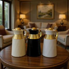 The Sovereign Collection | 1.0L Gold-Ribbed Artisan Thermal Carafes