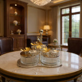 Elegant Silver 3-Compartment Dry Fruit & Candy Serving Set – Elegant Table Décor & Centerpiece