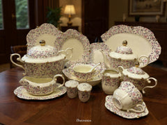 Imported Premium 75 Pcs Dinner Set for 8-persons Serving - Inspired by Royal Albert England