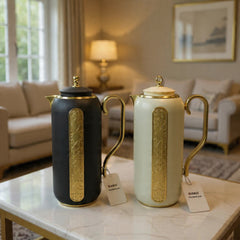 Shimizu 1 Ltr Luxury Vacuum Thermos Flask – Premium Arabic Style Coffee & Tea Server | Elegant Gold Finish