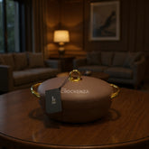 Imported Forever Gold Coffee-coloured Oval Hot Pot Set – Keep food fresh & warm in style with Maglock