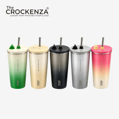 TYESO Imported 600ml Double-Wall Insulated Coffee & Juice Tumbler – Premium Steel Body with Straw & Leak-Resistant Lid