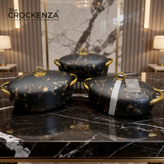 Premium Black Marble Hot Pots – Keep Food Fresh & Warm in Style (2/2.5/3Ltrs)