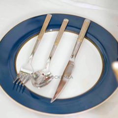 Royal Elegance 24 Pcs Imported Gold Cutlery Set - Serves 6 Persons (24Pcs)