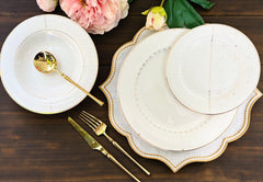 Luxury 18-Piece Johnson Bros inpired White Textured Plate Set – Ideal for 6-Person Table Setting