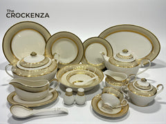 Yamasen Luxury Japanese-Inspired Gold Mesh Dining Set | Fine China Collection | Available in 75 & 103-Pieces