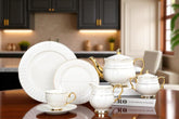 Luxury 24-Piece Tea Set – Perfect for Elegant Gatherings (White Textured)