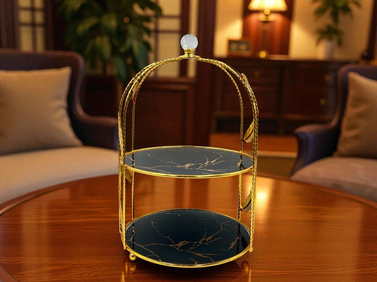 Gold Pastry Serving Stand – Elegant Dessert & Luxury Tableware