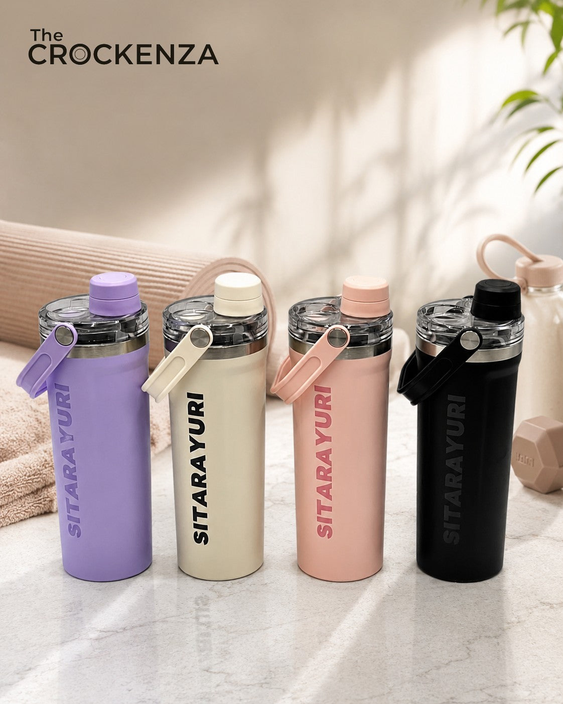 Sitarayuri 800 ML Premium Water Bottle with Handle – Stylish Leak-Proof Sports & Travel Bottle