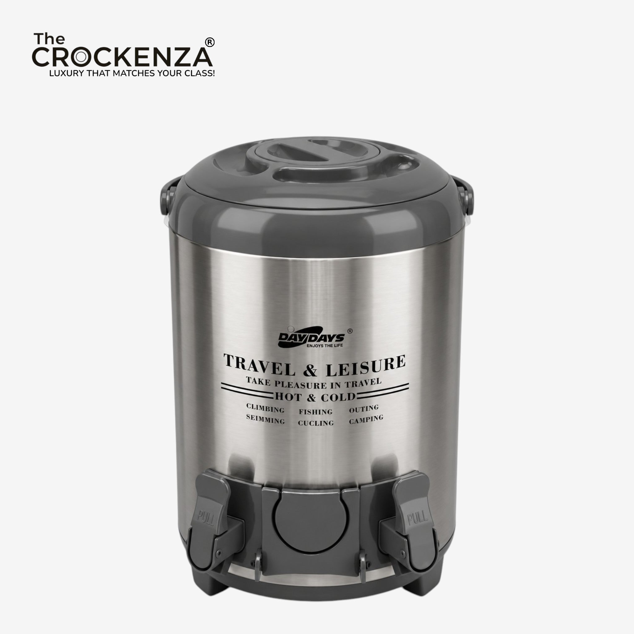 DAYDAYS 9.5L Dual Tap Insulated Hot & Cold Beverage Cooler – Stainless Steel Drink Dispenser