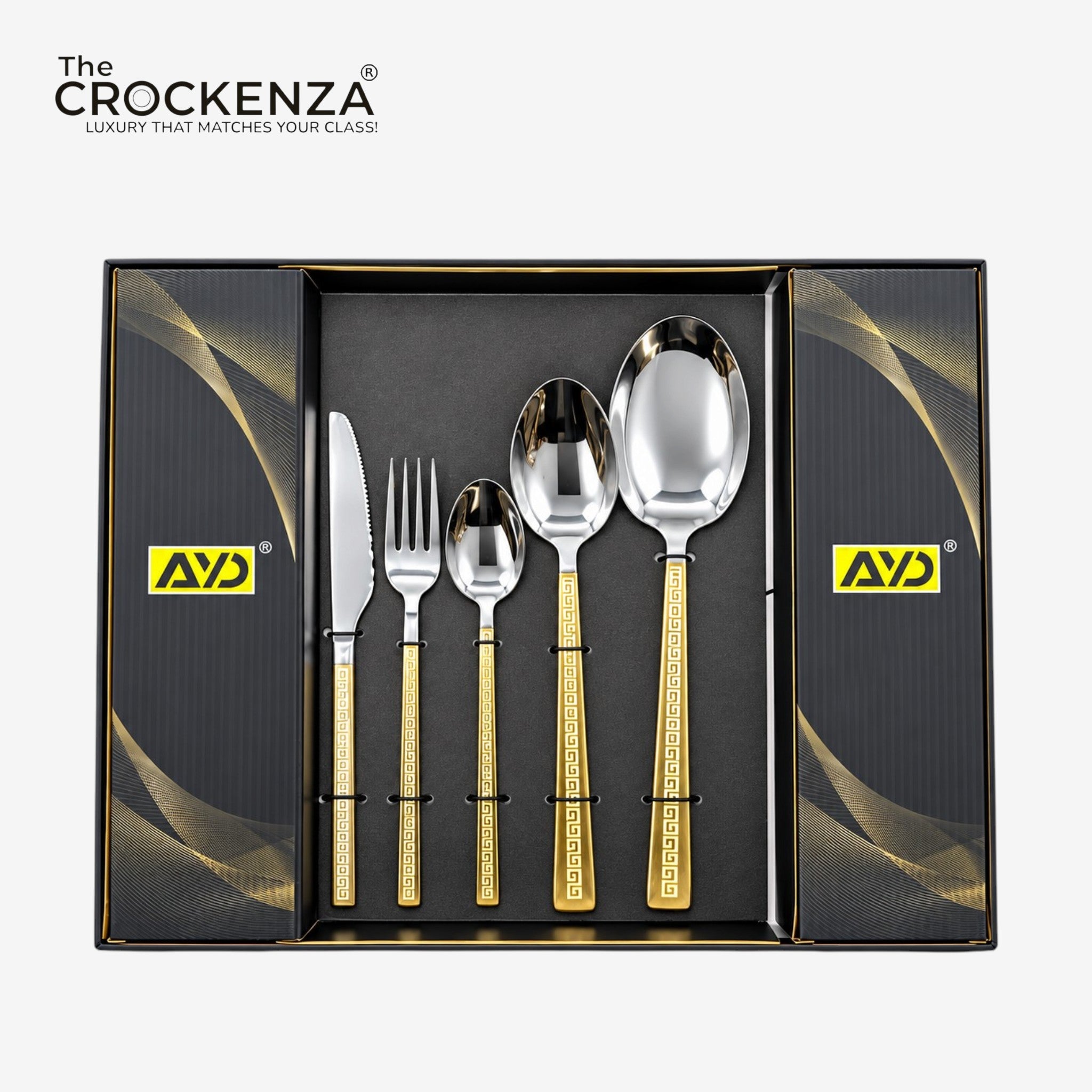 AYD 52-Piece Luxury Stainless Steel Cutlery Set – Silver & Gold