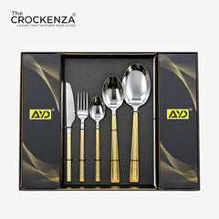 AYD 52-Piece Luxury Stainless Steel Cutlery Set – Silver & Gold