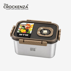MTM Premium Stainless Steel Lunch Box with Airtight Lock & Vent Valve – 680ML / 1.2L / 1.5L