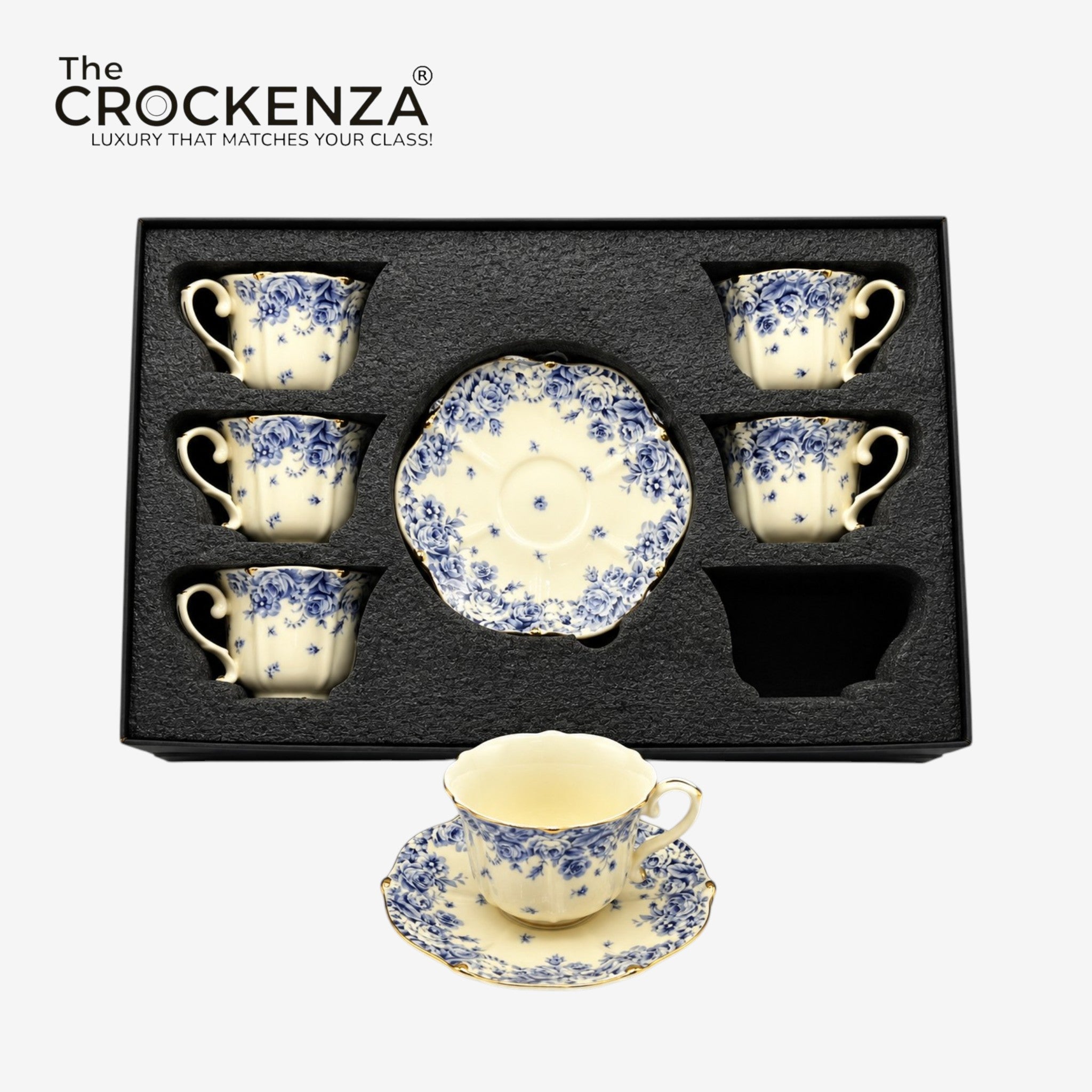 Luxury 12 Pcs Floral Cup & Saucer Set