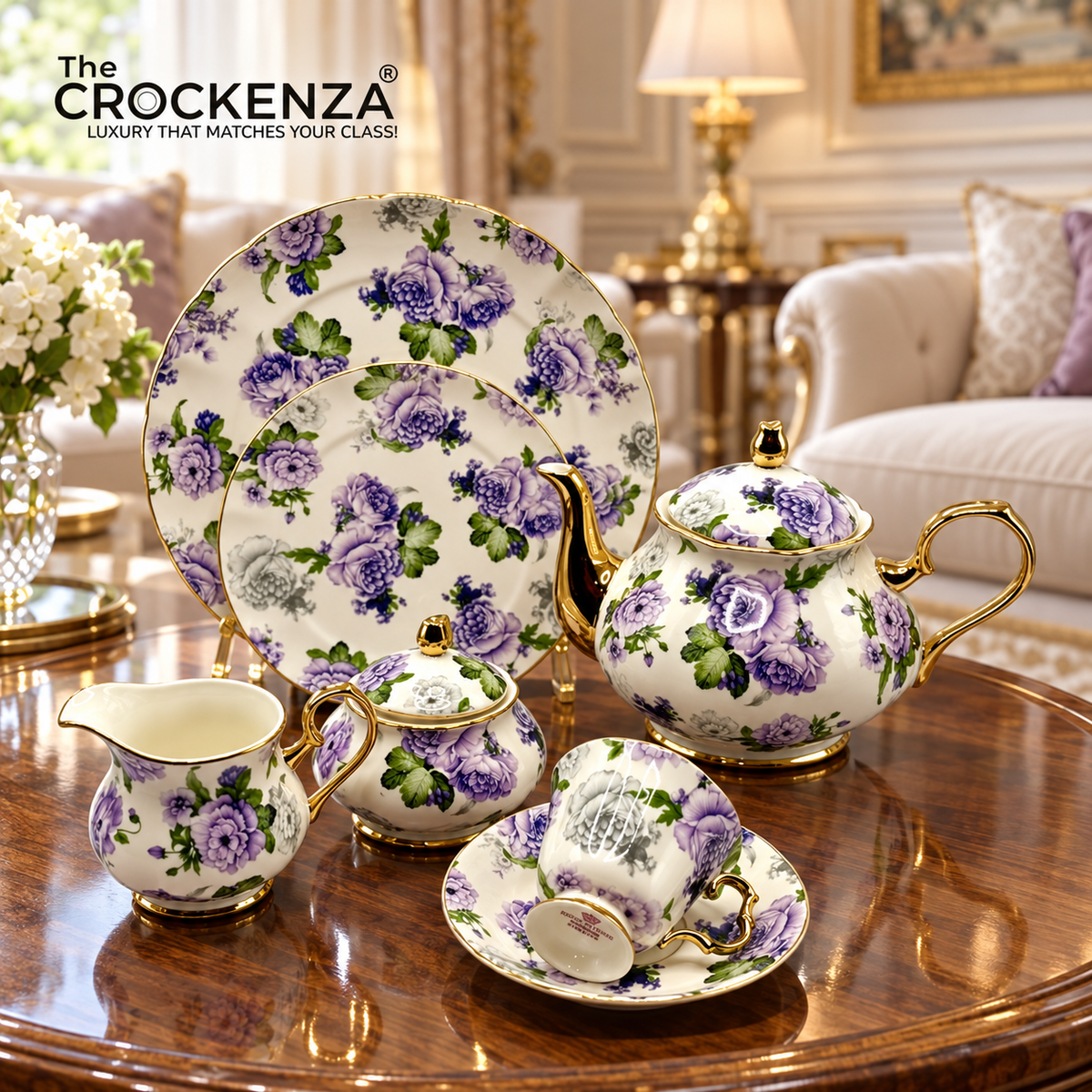 Royal Elegance - Imported Royal Albert inspired 24-piece Luxury Tea Set