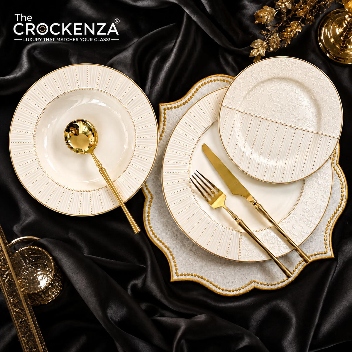 Luxury 18-Piece Johnson Bros inpired White Textured Plate Set – Ideal for 6-Person Table Setting (DS-159)