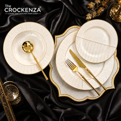 Luxury 18-Piece Johnson Bros inpired White Textured Plate Set – Ideal for 6-Person Table Setting (DS-159)