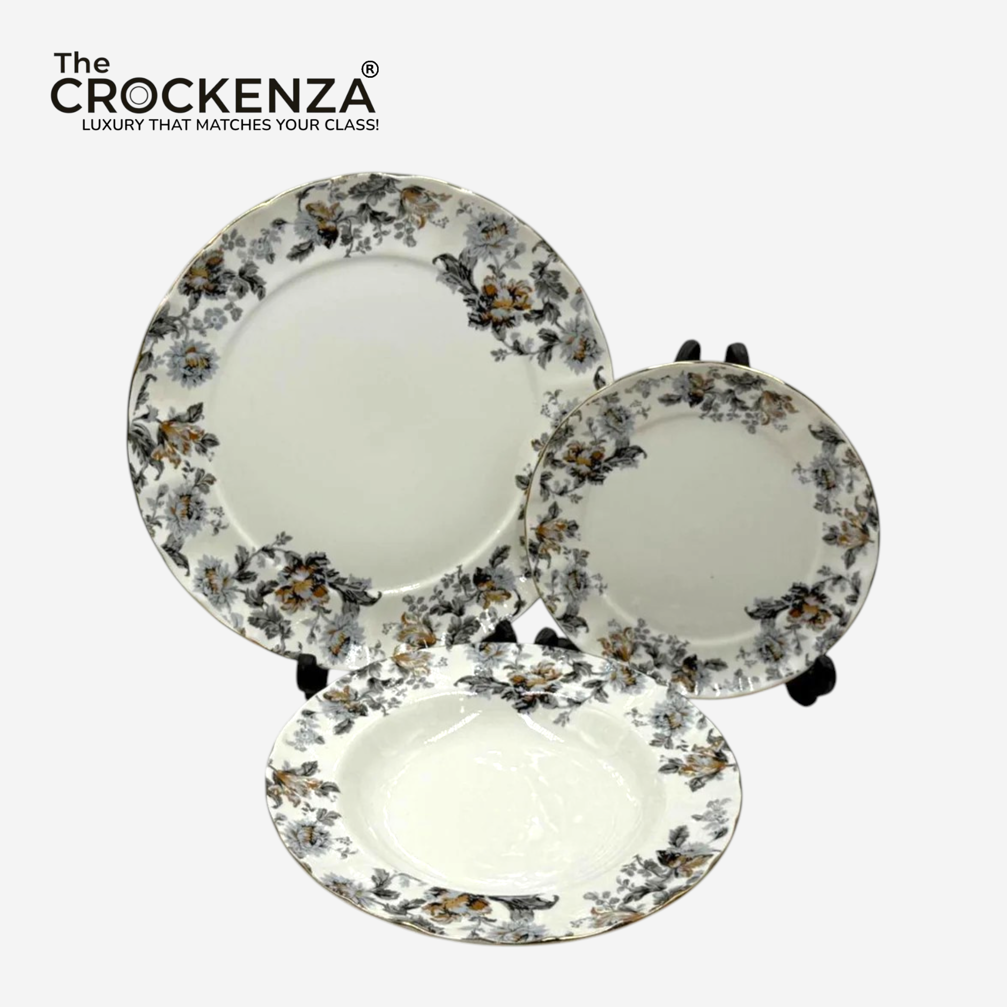 Royal Elegance Vintage Floral Plate Set – Inspired by Royal Albert 18 (Pcs)