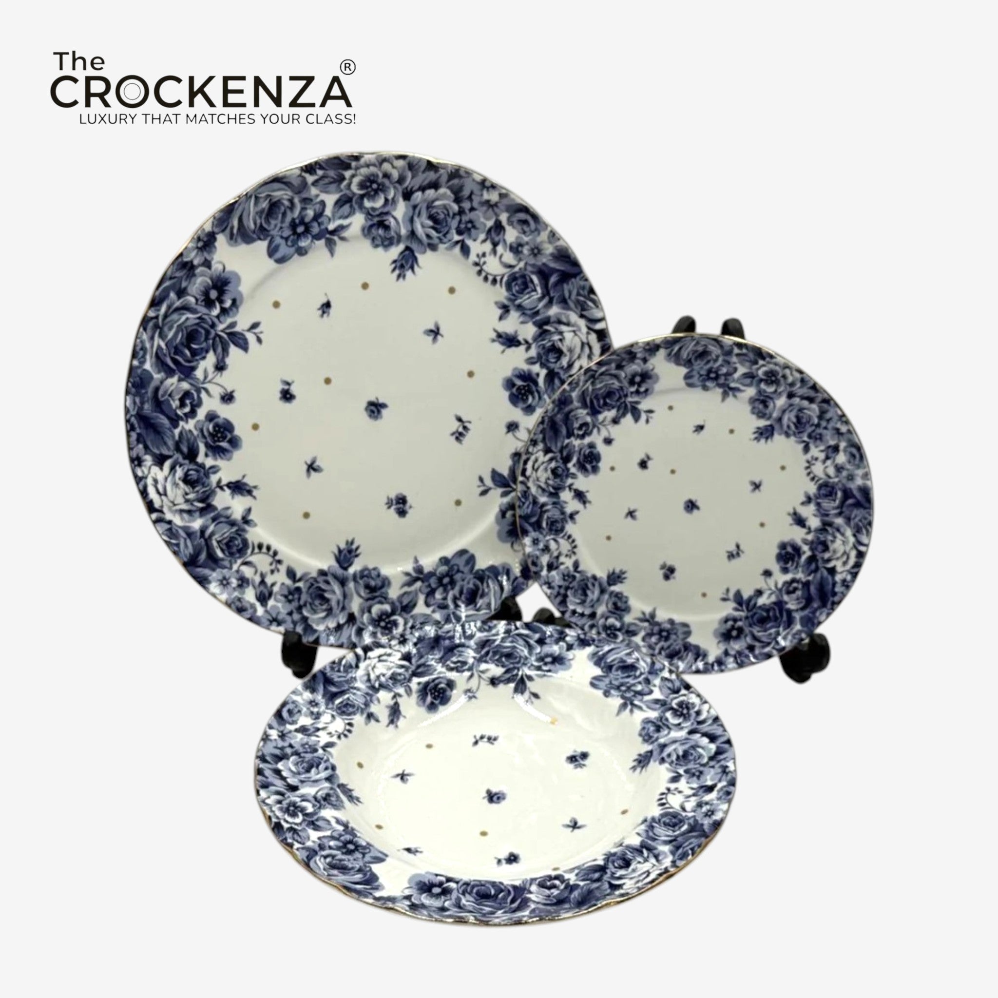 Royal Elegance Floral Plate Set – Inspired by Royal Albert 18 (Pcs)
