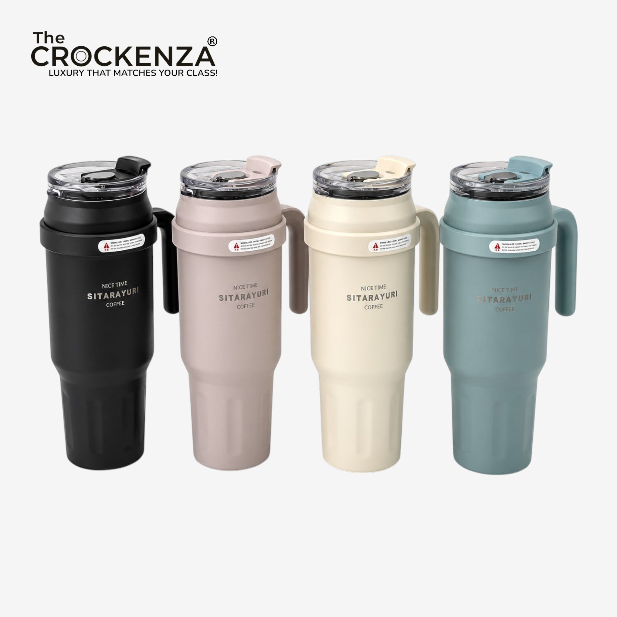 Luxury SITARAYURI 1480ML Insulated Coffee Tumbler with Handle & Straw | Large Capacity Stainless Steel Vacuum Travel Mug